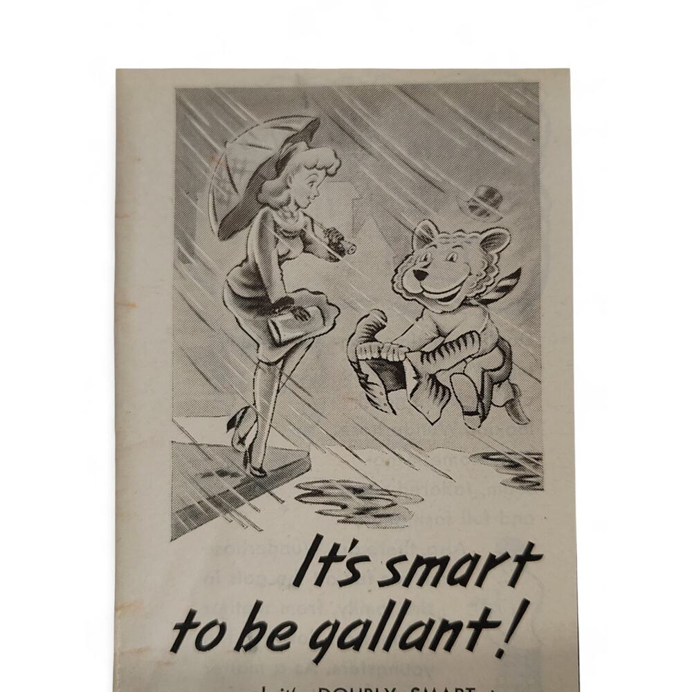 1946 Lucky Tiger Hair Tonic Print Ad‎ Smart to Be Gallant Midcentury Ephemera